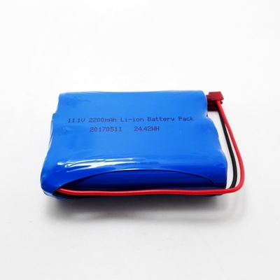 11.1V 18650 2200mAh rechargeable lithium ion battery pack with bms and connector