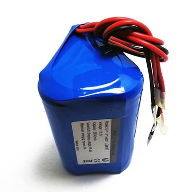 11.1V 18650 2600mAh rechargeable lithium ion battery pack with bms and connector