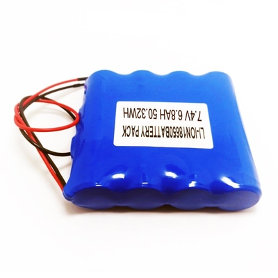 7.4V li-ion battery 18650 6800mAh rechargeable lithium ion battery pack with bms and connector