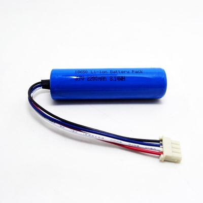 3.7V li-ion battery 18650 2200mAh recharge4ble lithium ion battery pack with bms and connector